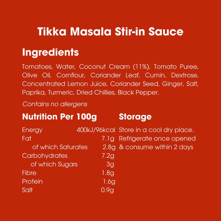 Bay's Kitchen – wholesale Sauce – Tikka Masala Stir-in Sauce 260g x 64