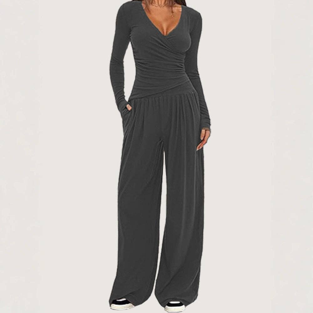 Marayn - Wholesale Top & Pant Set (NOT Loungewear) - Women's - 2025 Autumn Europe America Womens WideLeg Suit23