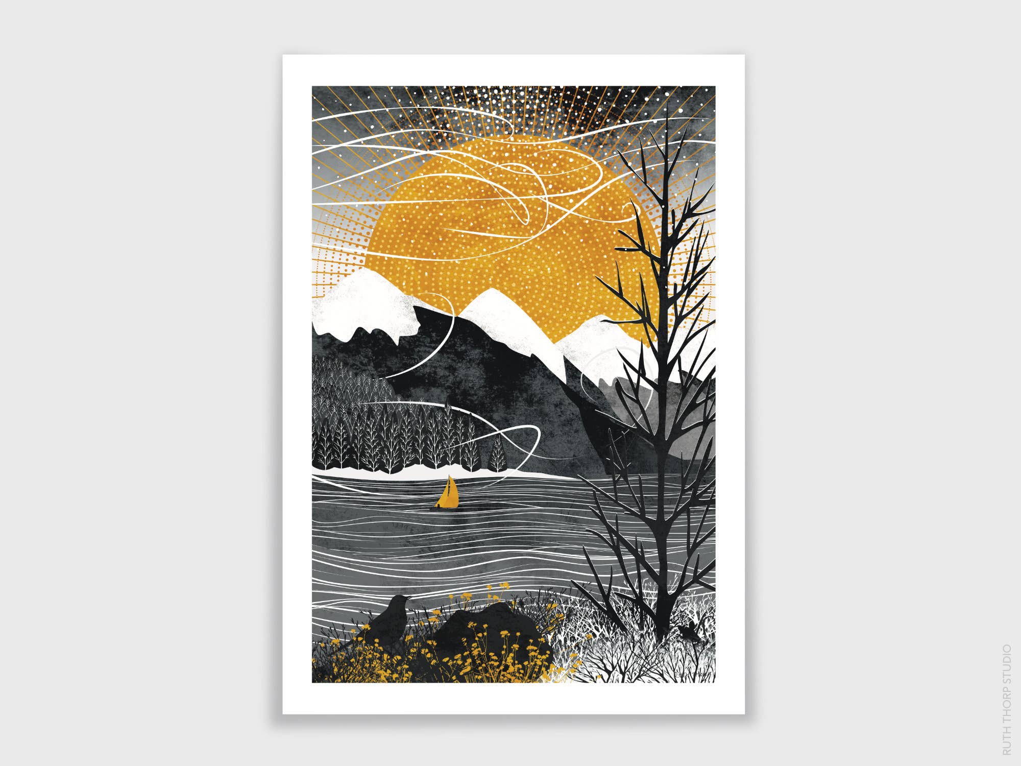 Ruth Thorp Studio - Wholesale Art Print - Sail on the Wind Art Print: (A4, A3) Journey Collection1