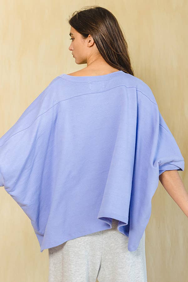 BUCKETLIST INC - Wholesale Knit Top - Women's - T1704D Solid French Terry Semi Crop Top4