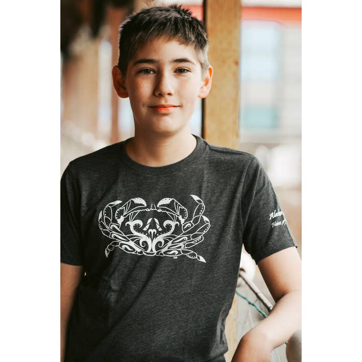 T-shirt Caranguejo Criança Carvão por atacado de Alaska Creations