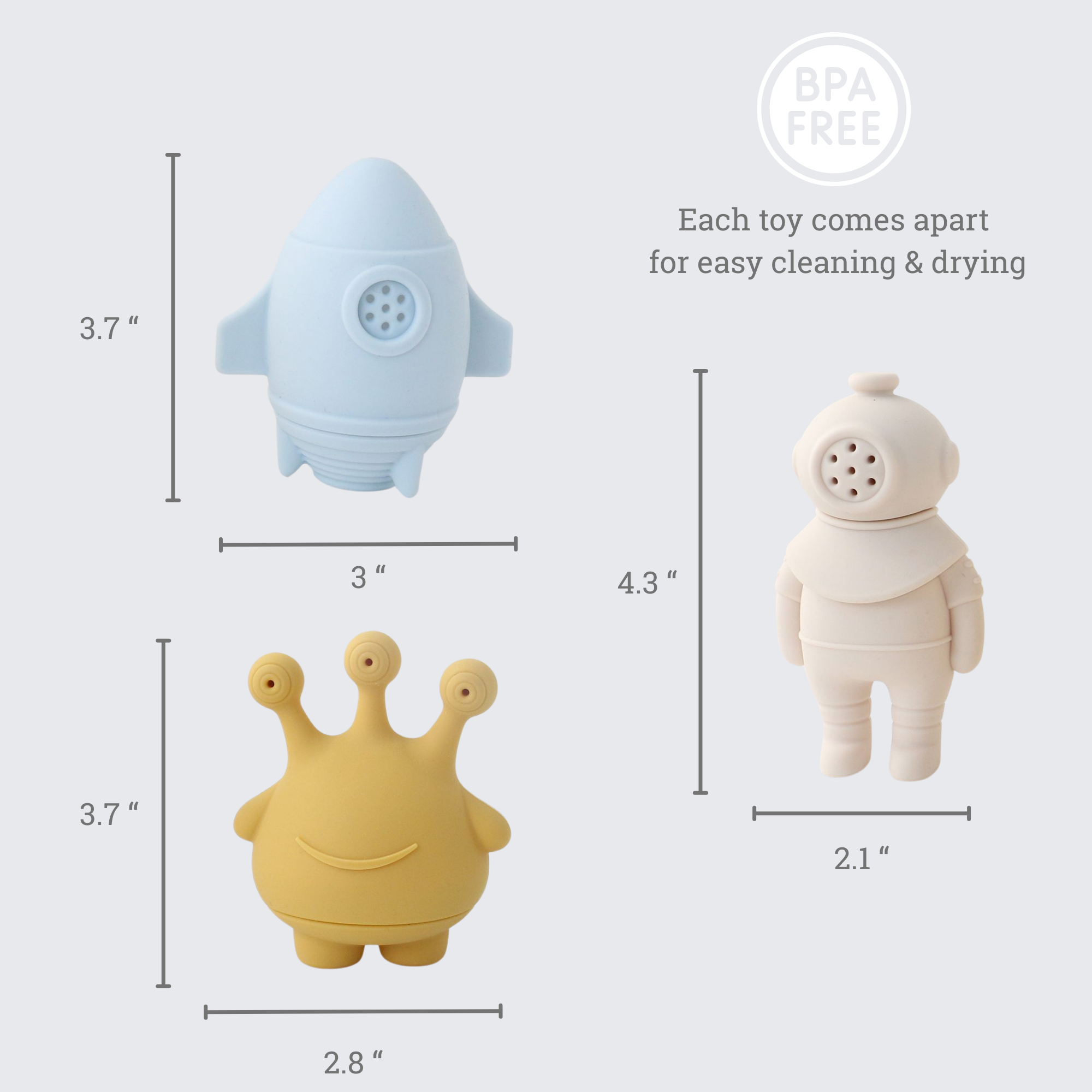Ali+Oli - Wholesale Bath Toy - Baby - Ali+Oli (3 piece) Bath Toy Set (Space)2