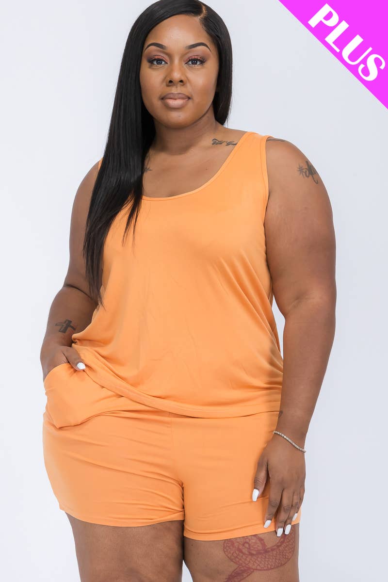 CAPELLA APPAREL – Großhandel Loungewear-Set – Damen – Plus bequemes Trägershirt & Shorts-Set9