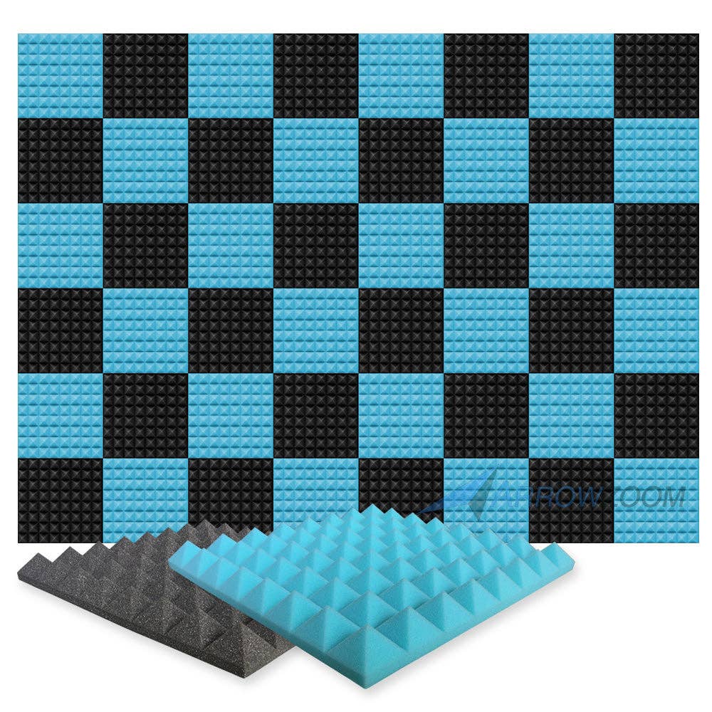 Arrow Zoom Limited – wholesale Music accessory – Pyramid Acoustic Foam Baby Blue x Black KK10345