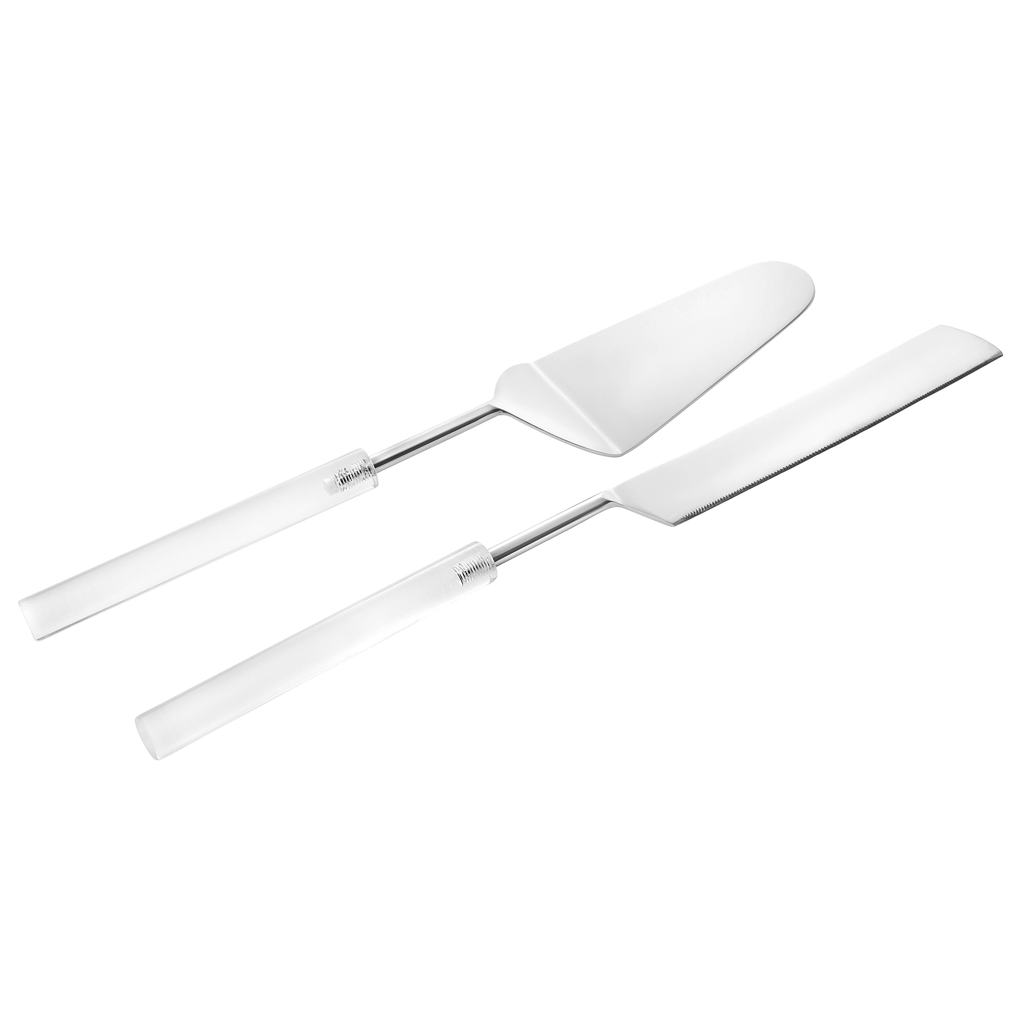 VIVIENCE – wholesale Serving utensil – Cake/Salad Server Set with Marble Handle8