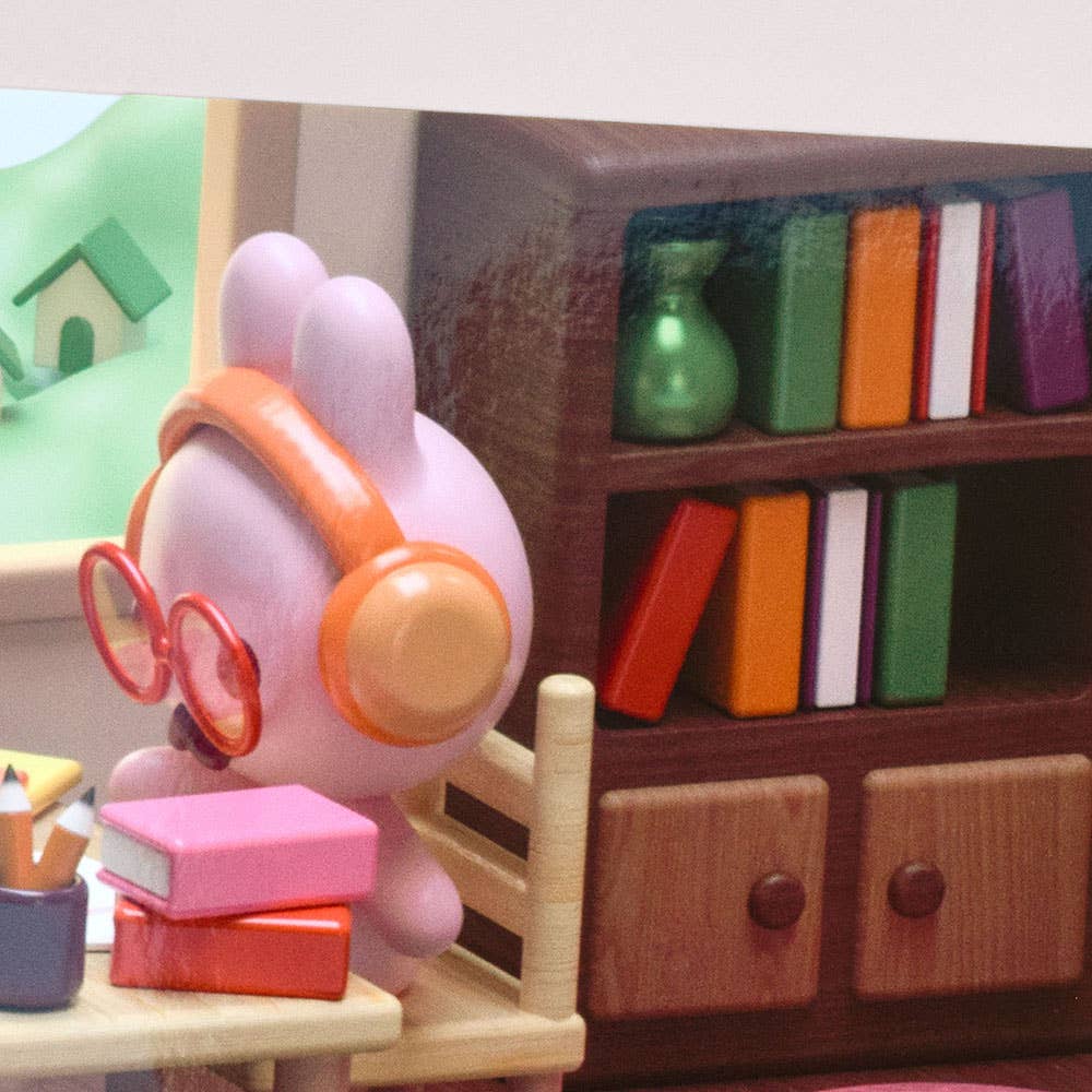 Canofdanchan Shop - Wholesale Art Print - Lo-fi Study Bunny Print1