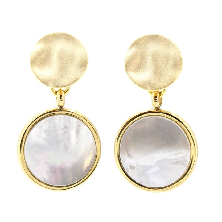 Strandoorring 03 - bordoorbellen met natuursteen voor wholesale door Sergio Engel jewellery