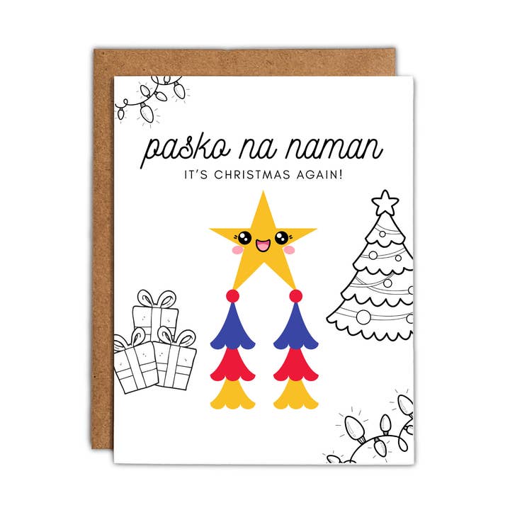 Cute Holiday Card Filipino Greeting Cards Star for wholesale by Paper Picture Mama