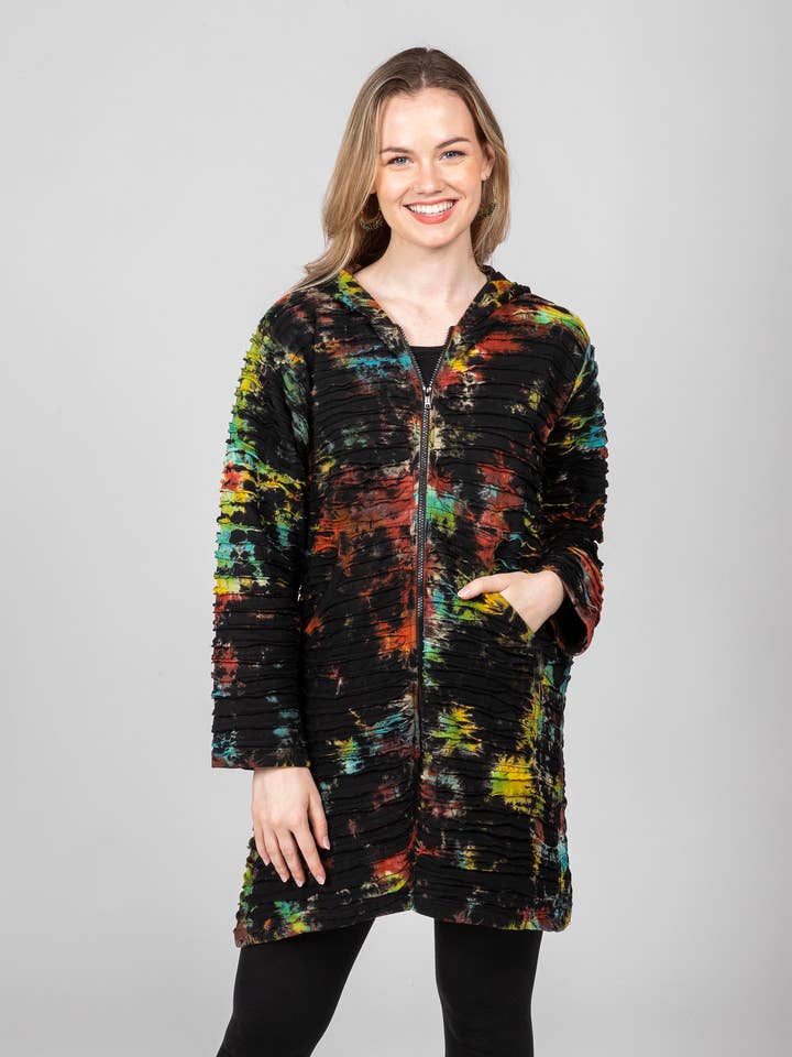 Tie-Dye Razor cut Jacka. WKJ221 för wholesale av Windhorse Trading Inc