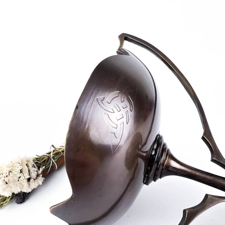 GREENROOTS USA LLC - Wholesale Incense Holder - Triquetra Egyptian Lotus Burner/Smudge Pot 5.5 X5.5 X 7.5"6