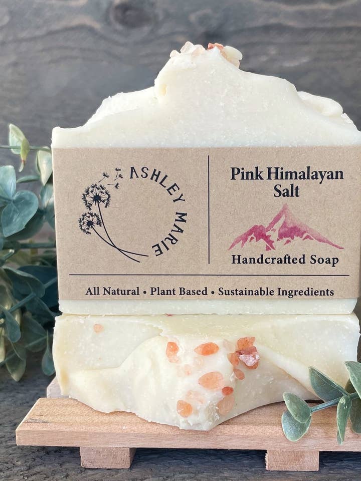 Pink Himalayan Salt Bar Soap for wholesale by Ashley Marie Soap