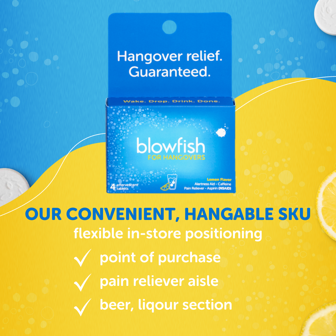 Blowfish for Hangovers - Wholesale Oral Supplement/Vitamin - Blowfish for Hangovers - 4ct, Peggable1