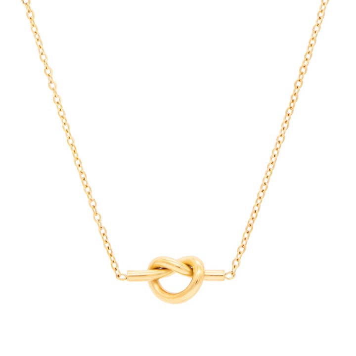 HoopLa - Wholesale Pendant/Charm Necklace - Sailor's Love knot- 14K Gold Steel Necklace9