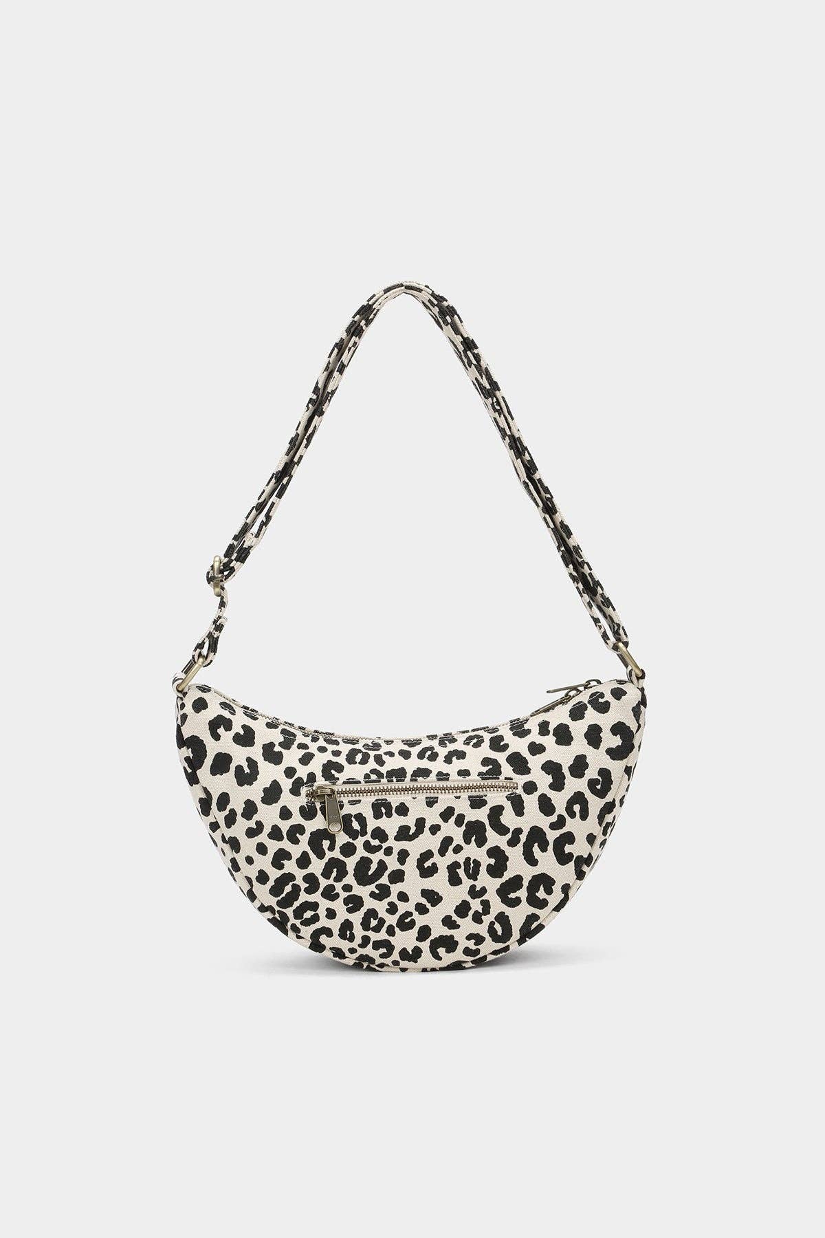 Hindbag - Wholesale Belt Bag - Women's - Andrea Half-Moon Bag Ecru Leopard2