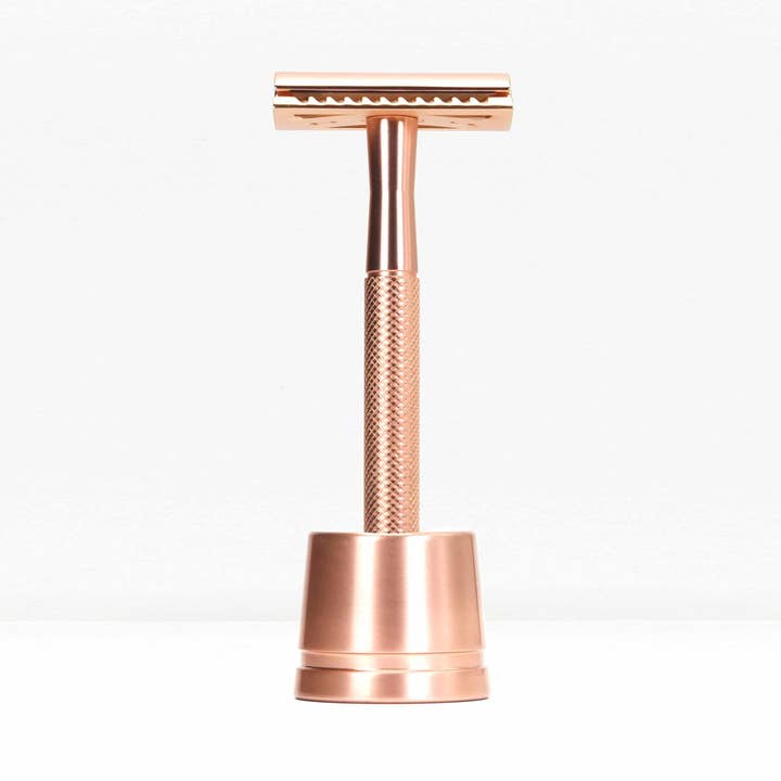 Razor (Rose Gold) With Stand for wholesale by Foresta Cosmetica Organica