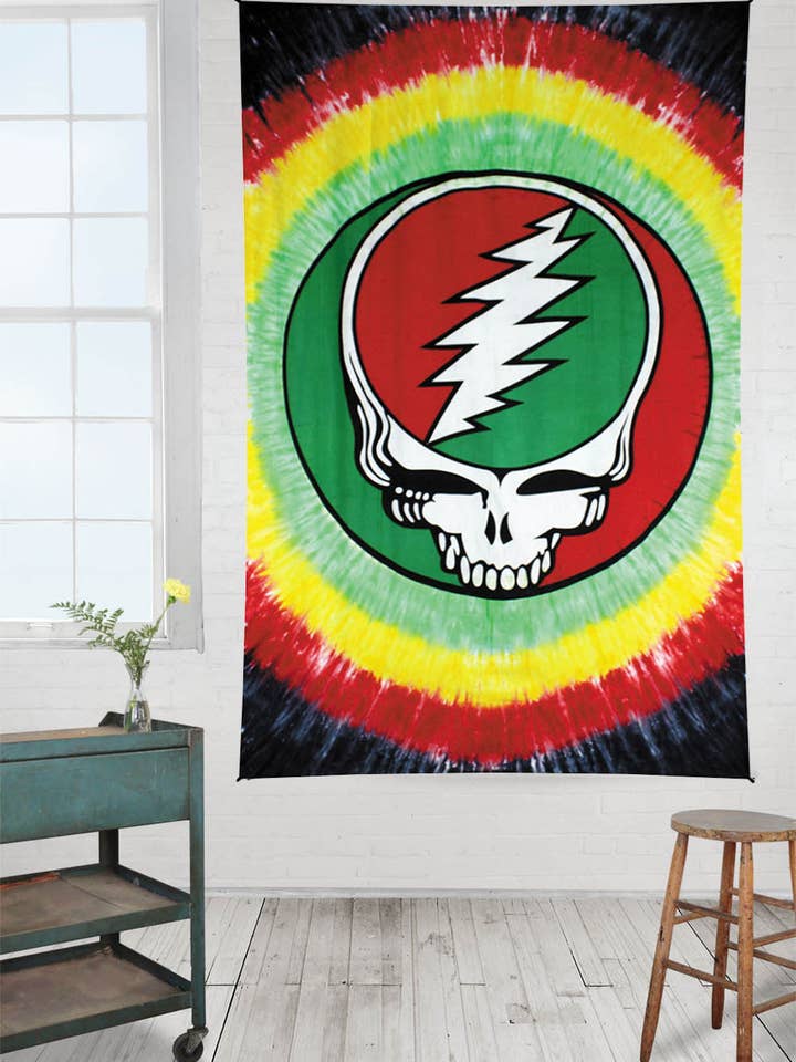 Grateful Dead Wandteppich Rasta SYF Batikmuster im Hippie-Stil für den Großhandel von Sunshine Joy