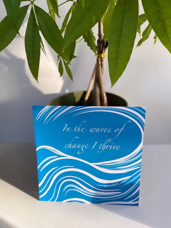 Kvadratisk konst Positivitetstryck - Waves of Change för wholesale av Faodail Studio