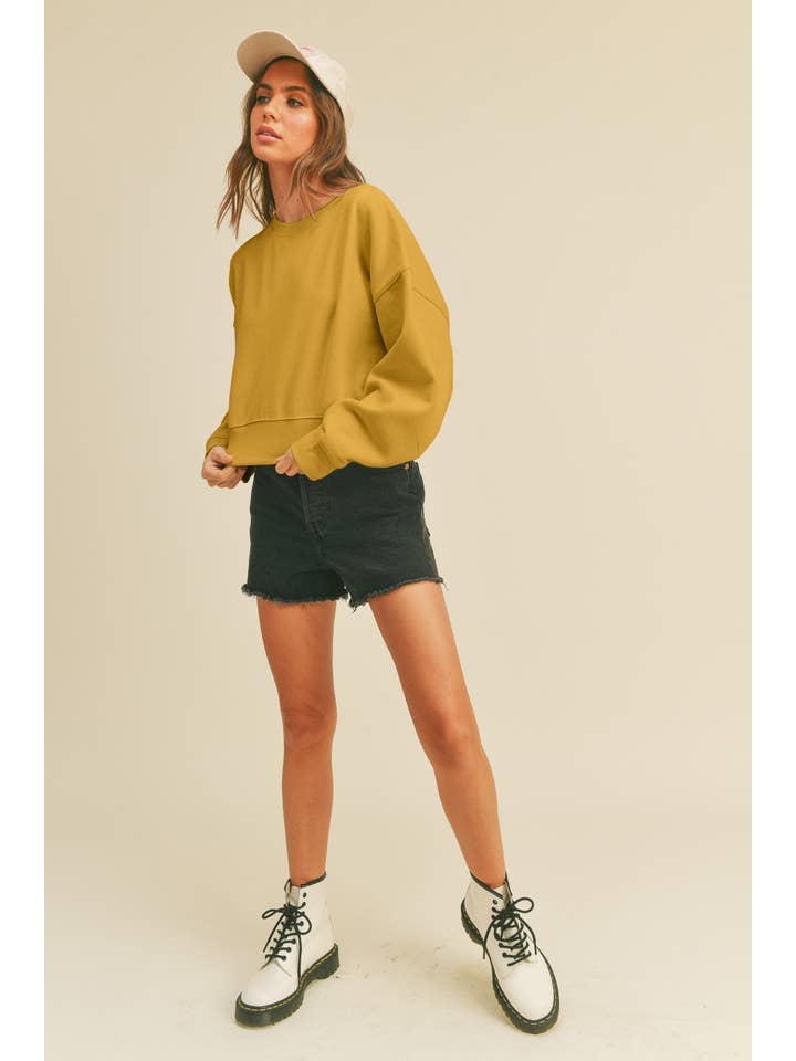 Honestee - Wholesale Sweatshirt - Women's - Blank Short Cropped Long Sleeve Sweatshirt6