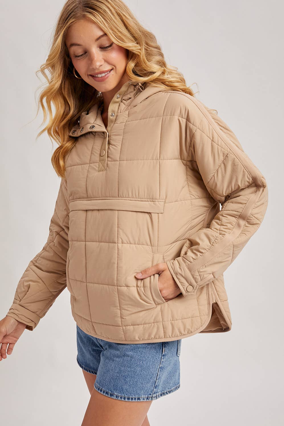 Bluivy - Vente Doudoune – femme - VESTE À CAPUCHE MATELASSÉE ENFILABLE4