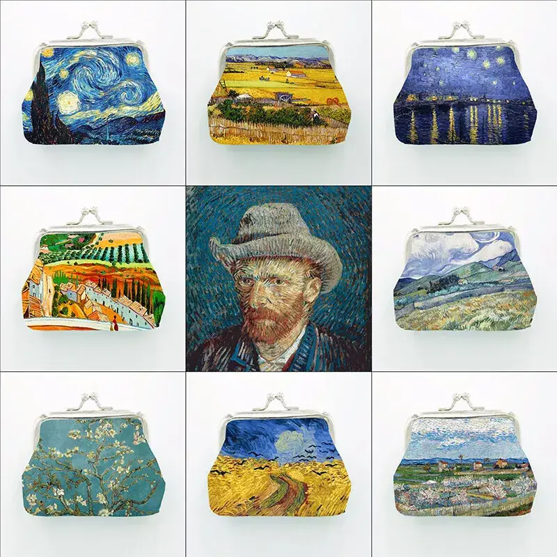 Magnifique Hearts - Wholesale Coin Purse - Women's - Van Gogh Art Canvas Coin Purses with Kiss Lock Closure7