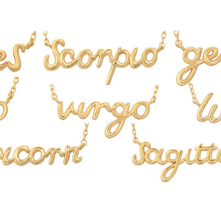 The Luxe Group - Vendita all'ingrosso Collana con ciondolo/pendaglio - PROGRAMMA ZODIAC SCRIPT (KIT DI 24)