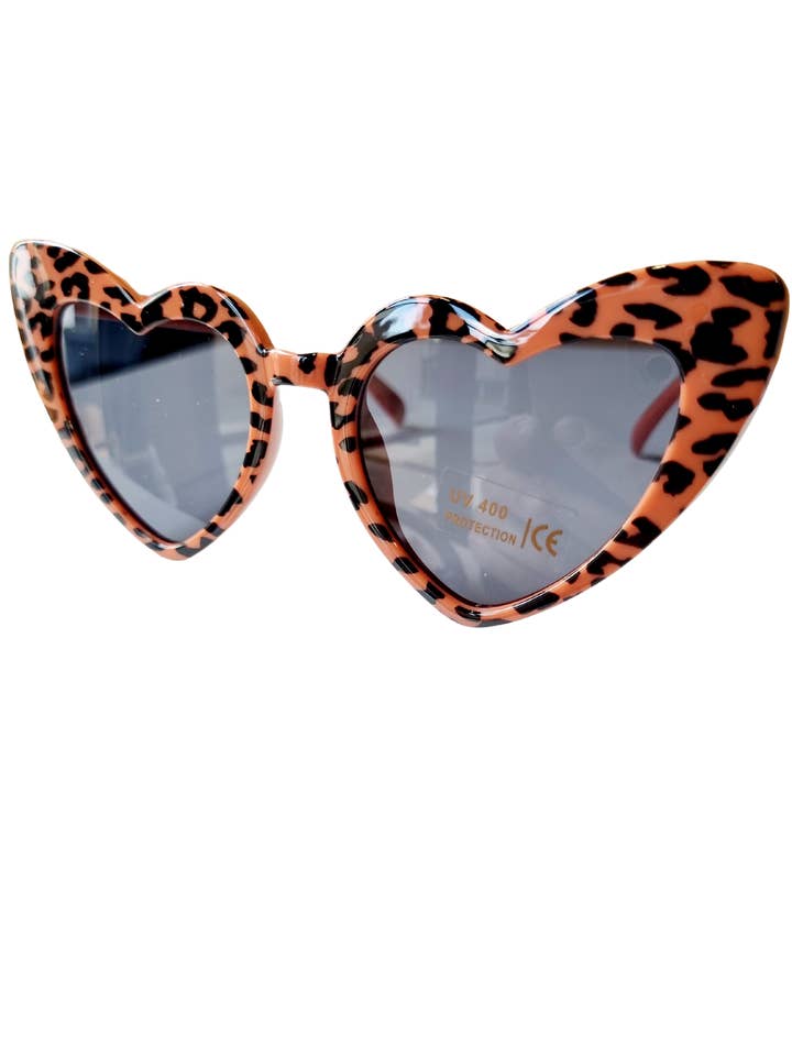 Børnesolbriller Hjerte leopard rust | solbriller for engroshandel hos Happy by Lies