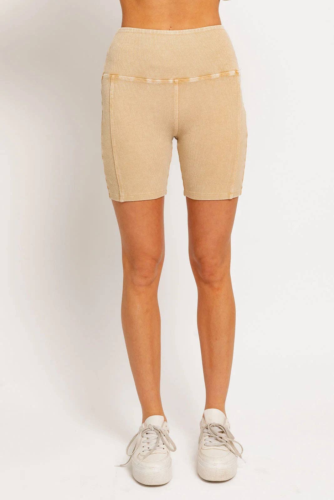 Tasha Apparel Wholesale - Wholesale Athletic Shorts - Women's - Mineral Wash Ribbed Tummy Control Biker Shorts28