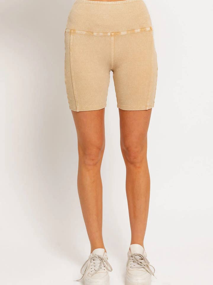 Tasha Apparel Wholesale - Wholesale Athletic Shorts - Women's - Mineral Wash Ribbed Tummy Control Biker Shorts28