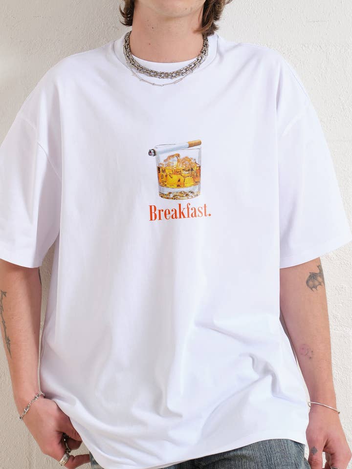Breakfast Oversized Tee for wholesale by Threadheads