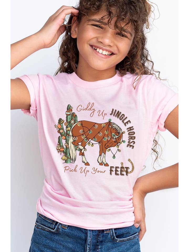 GRAFIK-T-SHIRT FÜR KINDER, GIDDY UP JINGLE HORSE, HOL DEIN für den Großhandel von COLORBEAR