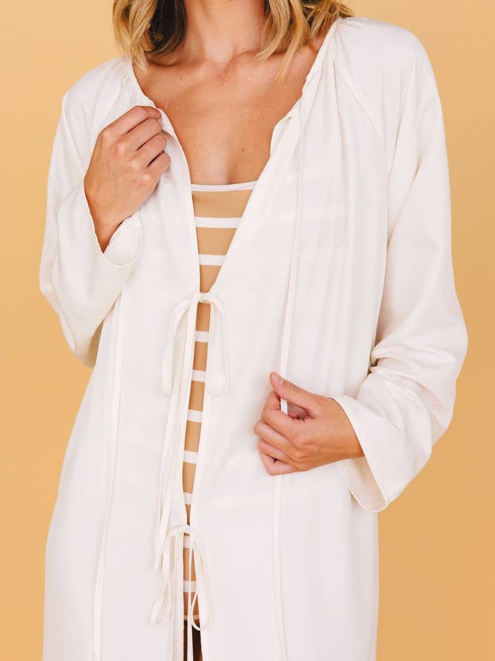 Tied Sunwear | UPF50+ Clothing - Wholesale Dress - Women's - Naomi Front-Tie Dress in Cream1