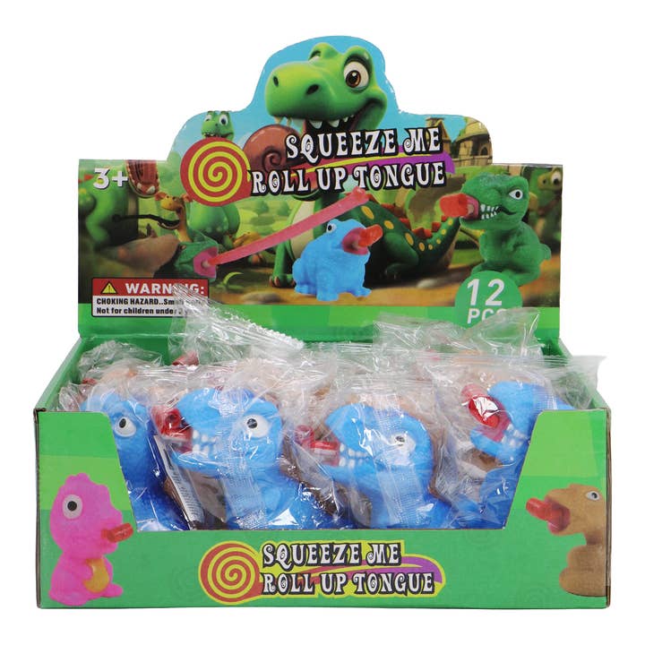 ASSORTED Tongue-out T-rex Dinosaur Squeaky Gag Toy for wholesale on Faire1