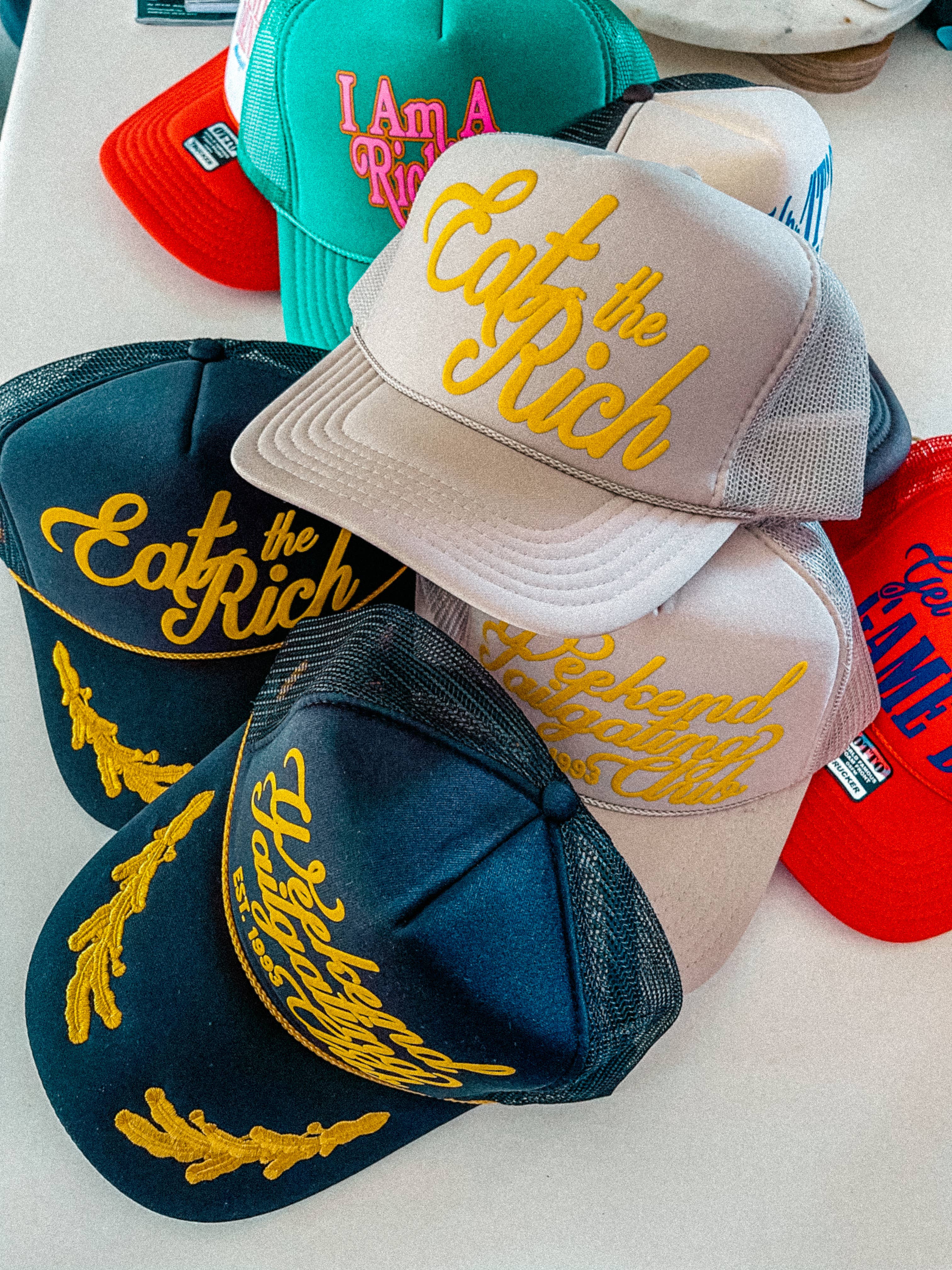 The Clandestine Underground - Wholesale Trucker Hat - Unisex - Eat The Rich, Western Trucker Hat1