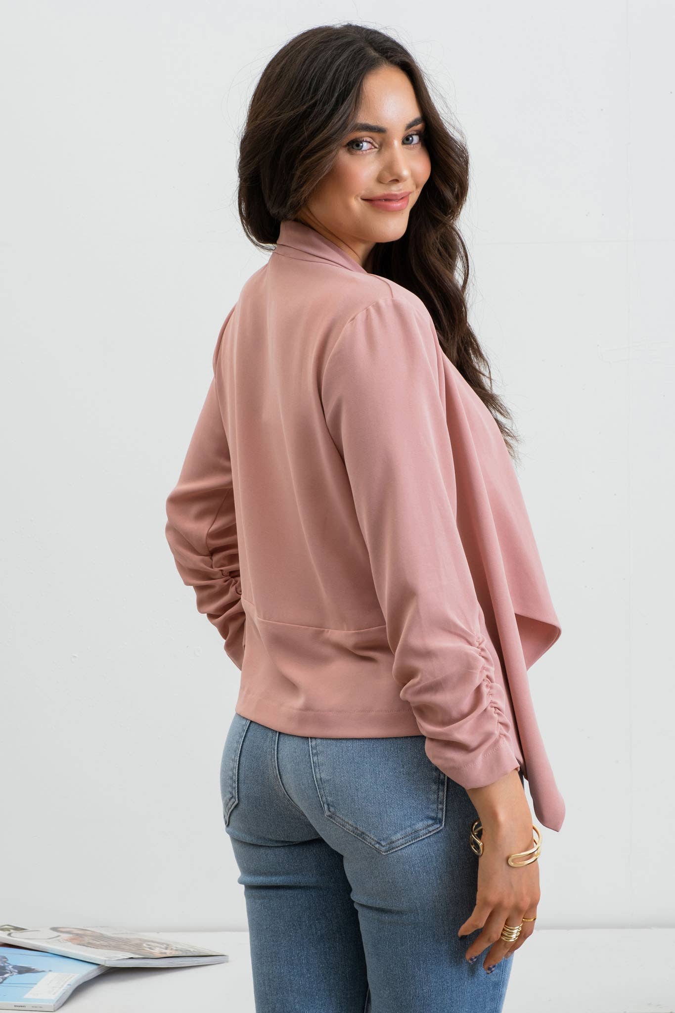 Blu Pepper – wholesale Blazer - Dam – Blazer med 3/4 ärm och rynkad ärmdetalj16