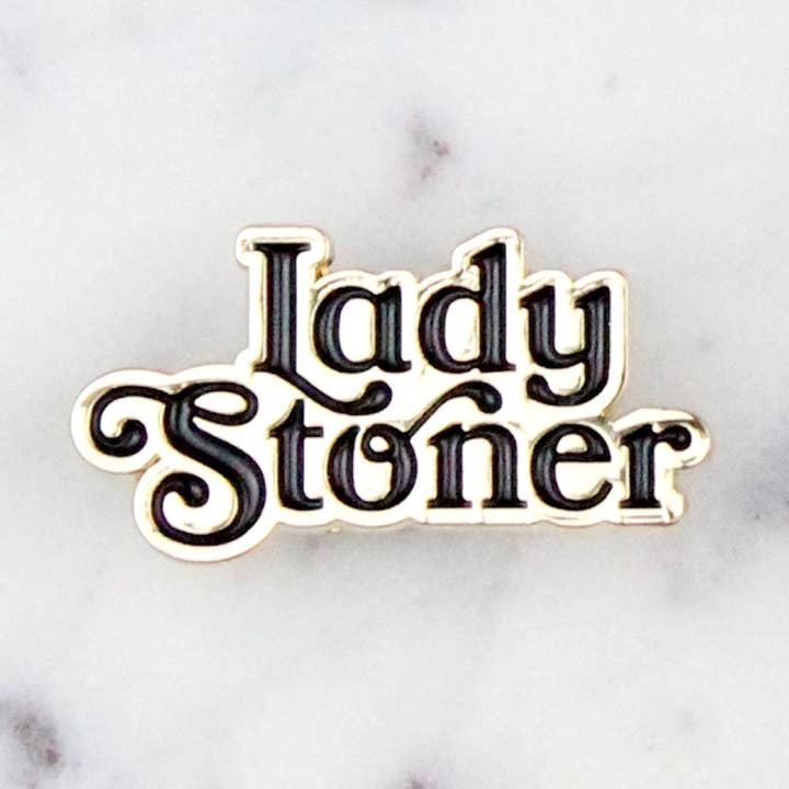 Lady Stoner - Gold Enamel Pin for wholesale by fntsma