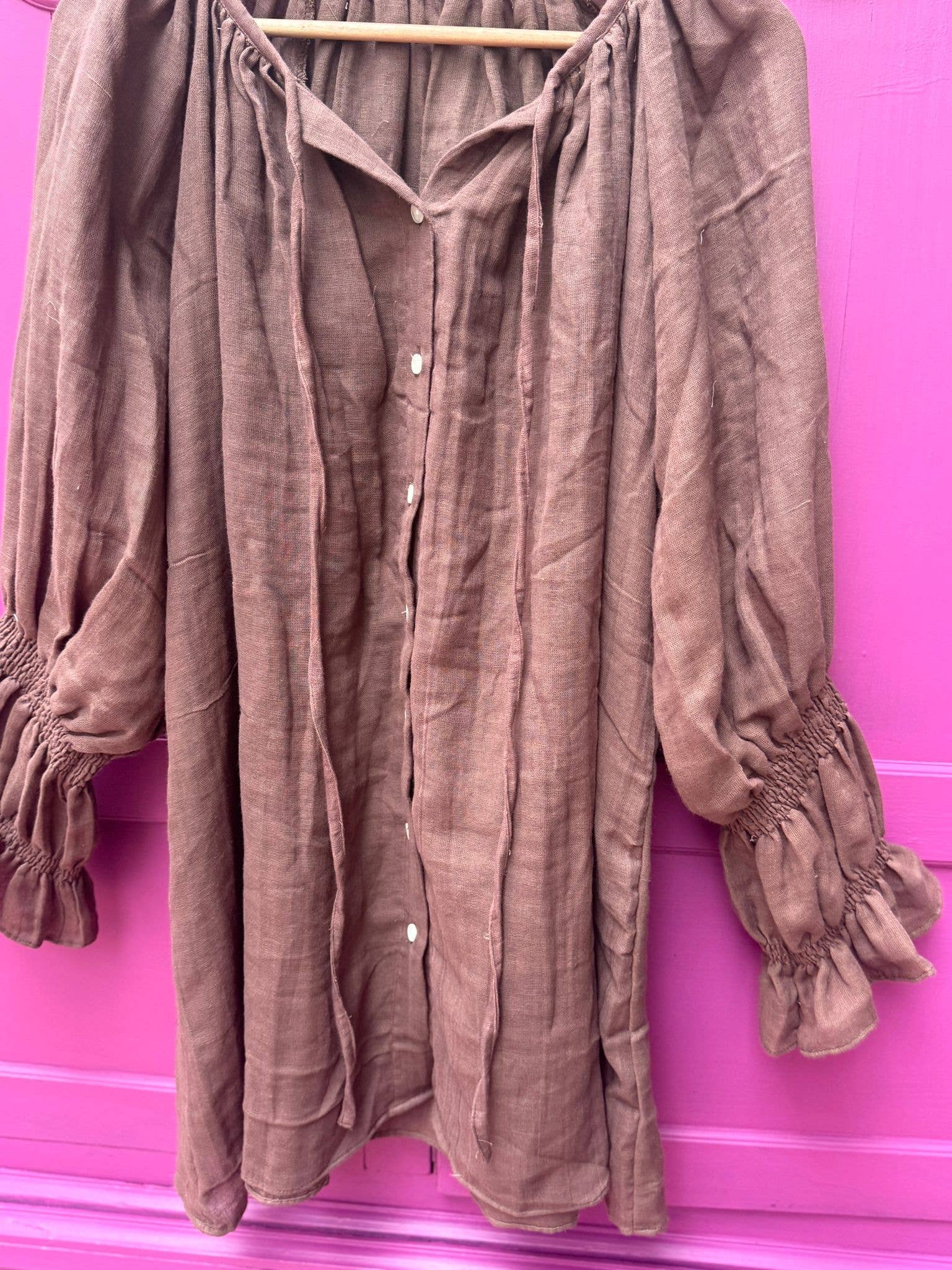 ToutVintage - Vendita all'ingrosso Camicetta - Donna - Blusa di cotone Marrone9
