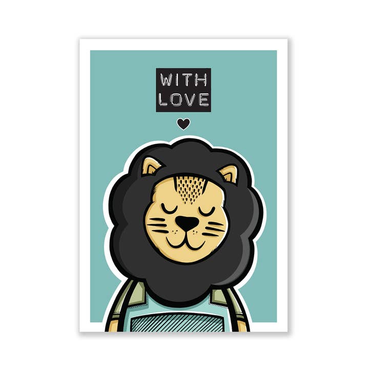 Lion postcard - With love for wholesale by Micastricas