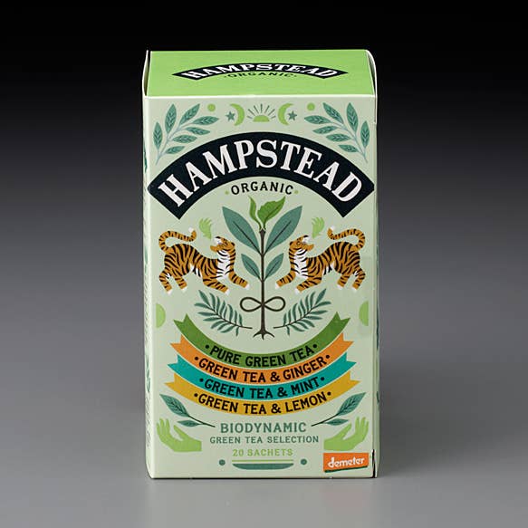 Hampstead Ekologiskt grönt te urvalspaket (20 tepåsar) för wholesale av Mark T. Wendell Tea Company