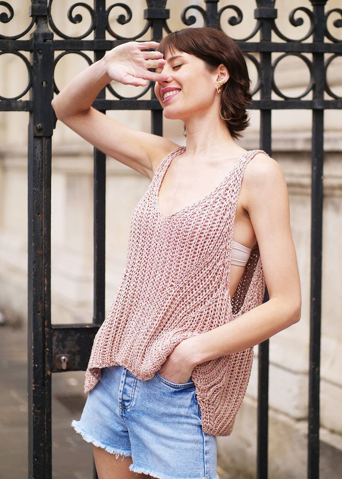 JULIA PARIS – Engroshandel Pullover - Dame – Shiny hækleet tanktop7