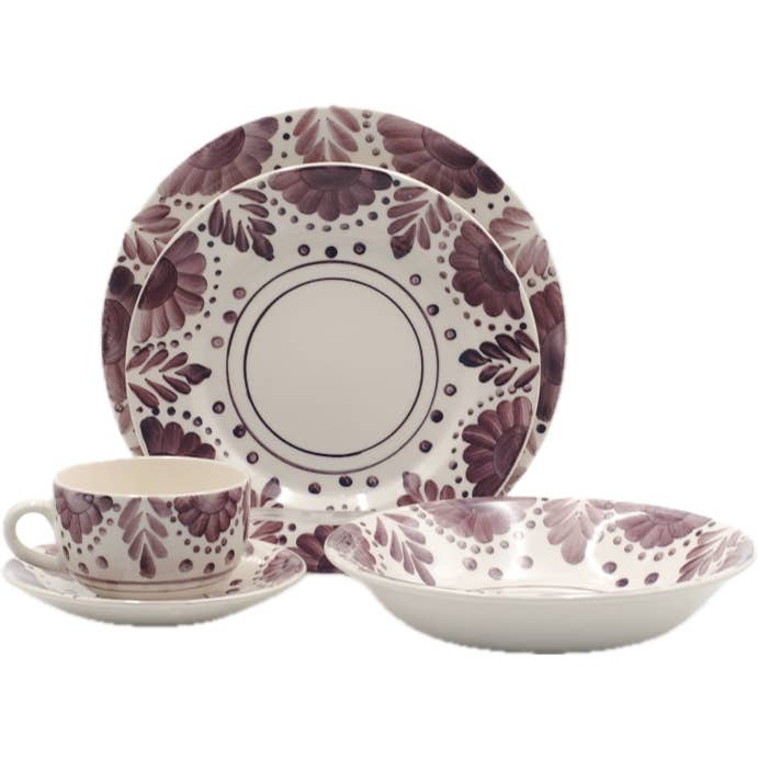 Poterie artisanale - Vaisselle artisanale Ensemble de table 5 pièces pour la vente par Authentic Origin Colombia