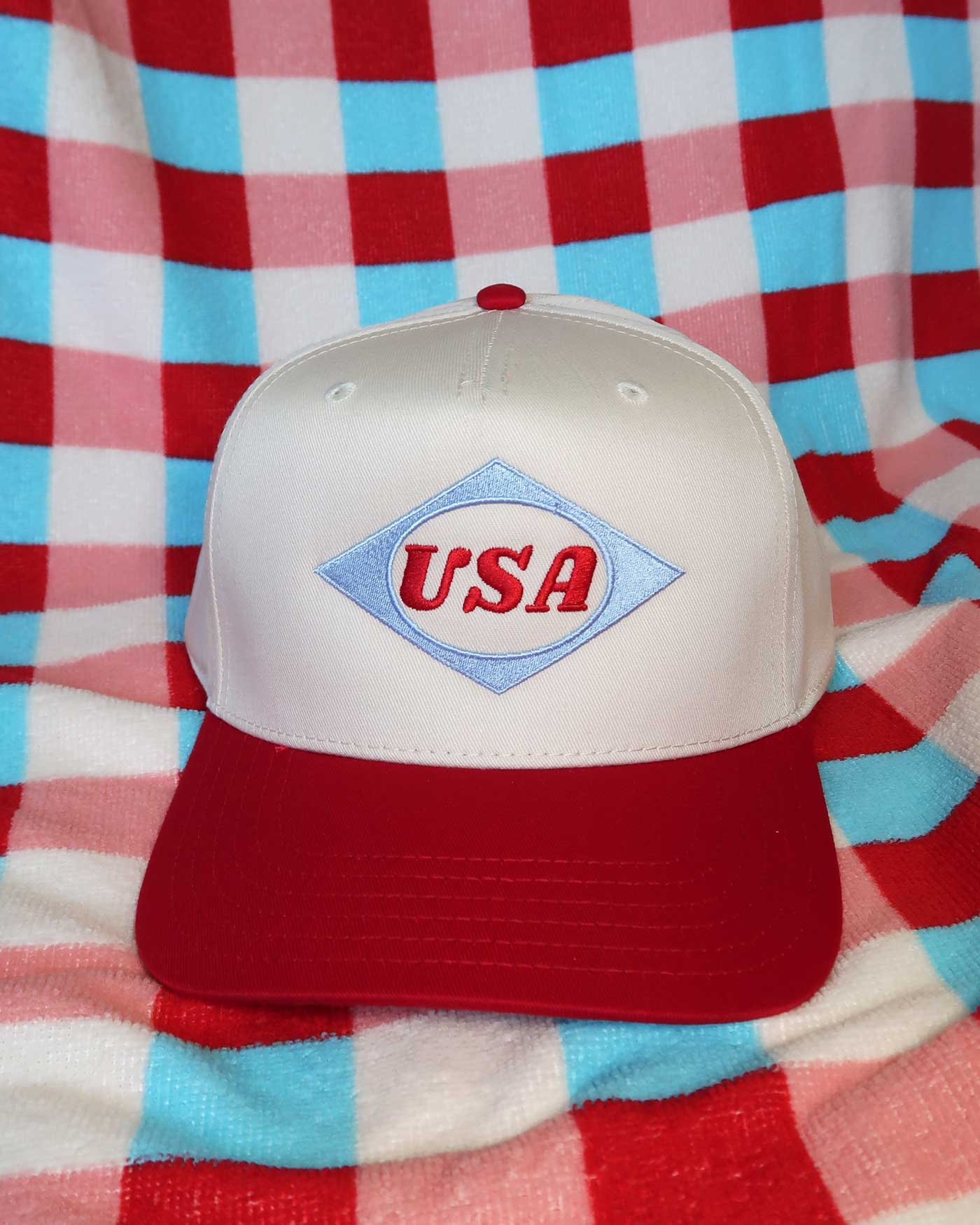 Sundrop - Wholesale Hat Accessory - Women's - USA Diamond Patch Embroidered Hat - July 4th Patriotic1
