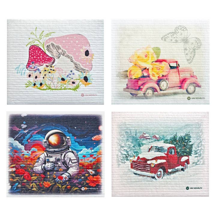 12-pk German Swedish Dishcloth Cleaning Wipes - Whimsical for wholesale by YAY NOVELTY