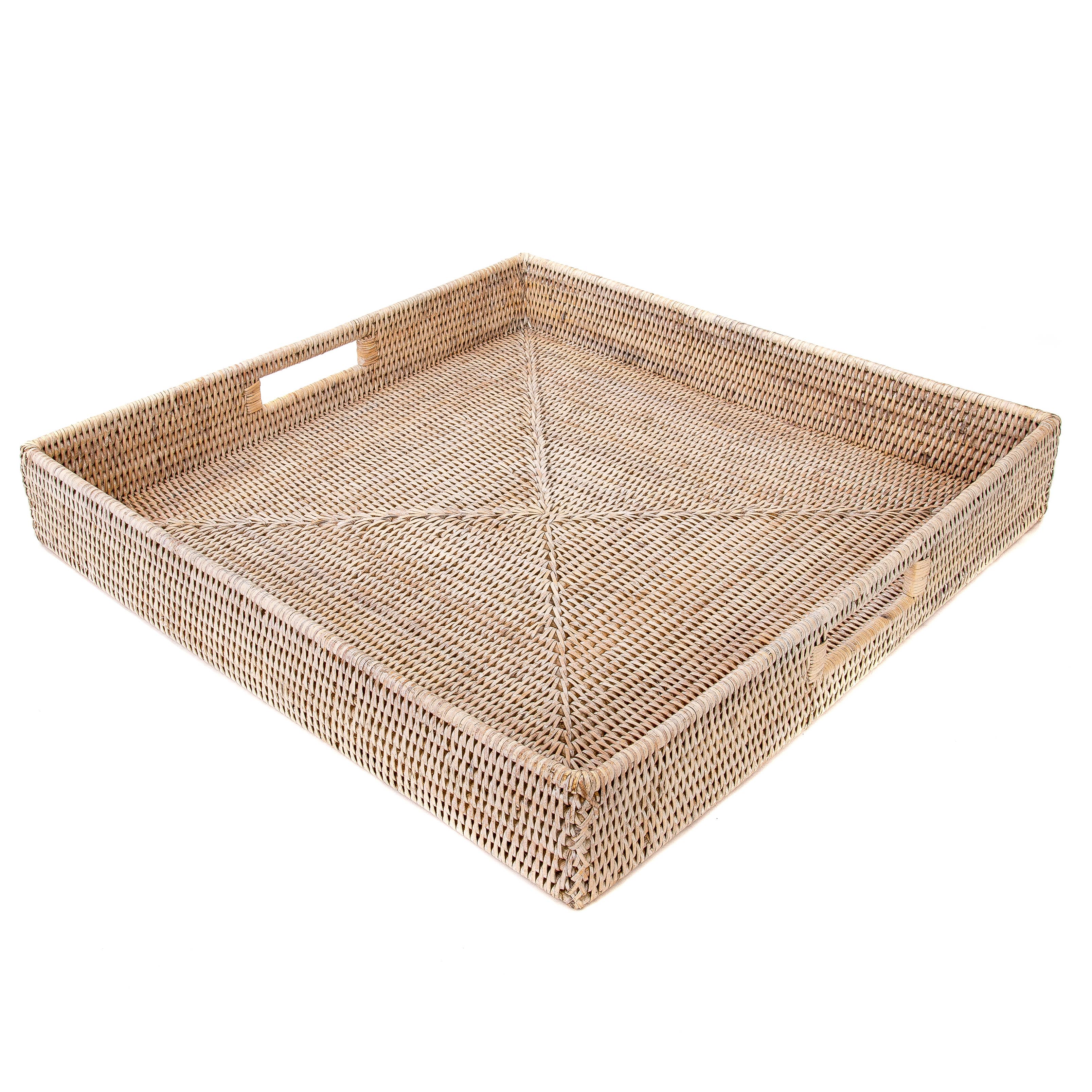Artifacts Trading Company – wholesale Serving tray – Square Serving Tray - Ottoman with Cutout Handles8