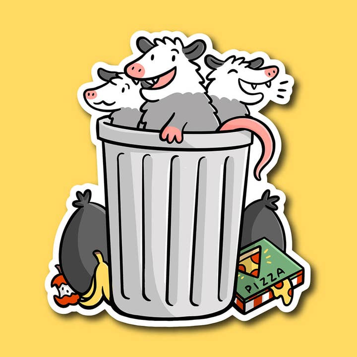 Trashy Opossums Vinyl Sticker for wholesale by Shop Emily M