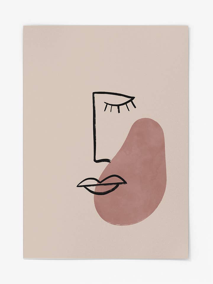 Sovende abstrakt print for engroshandel hos Collett Studios