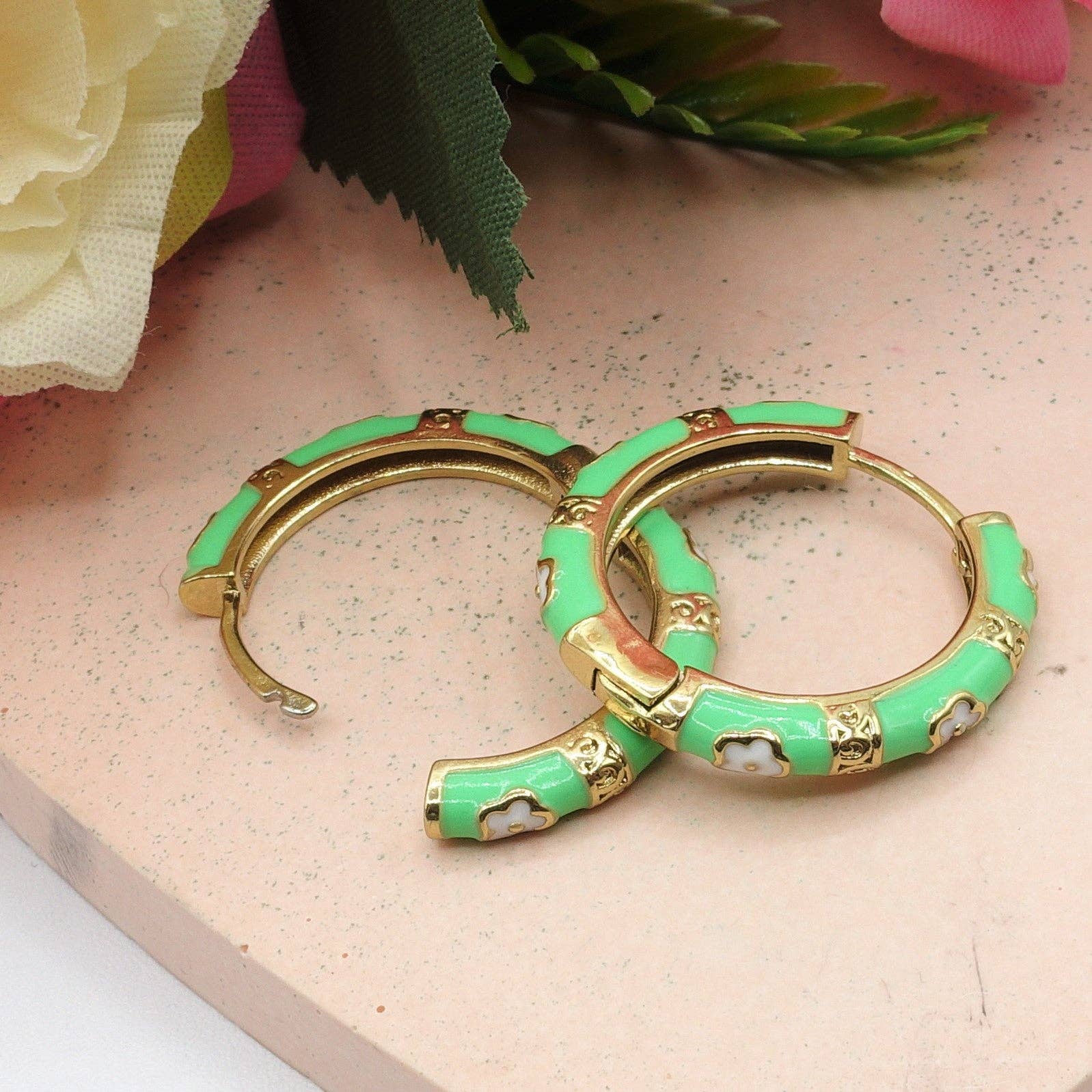 Daemon srls - Wholesale Dangle Earrings - AZALEA - ACCIAIO INOSSIDABILE orecchini a cerchio smaltati3