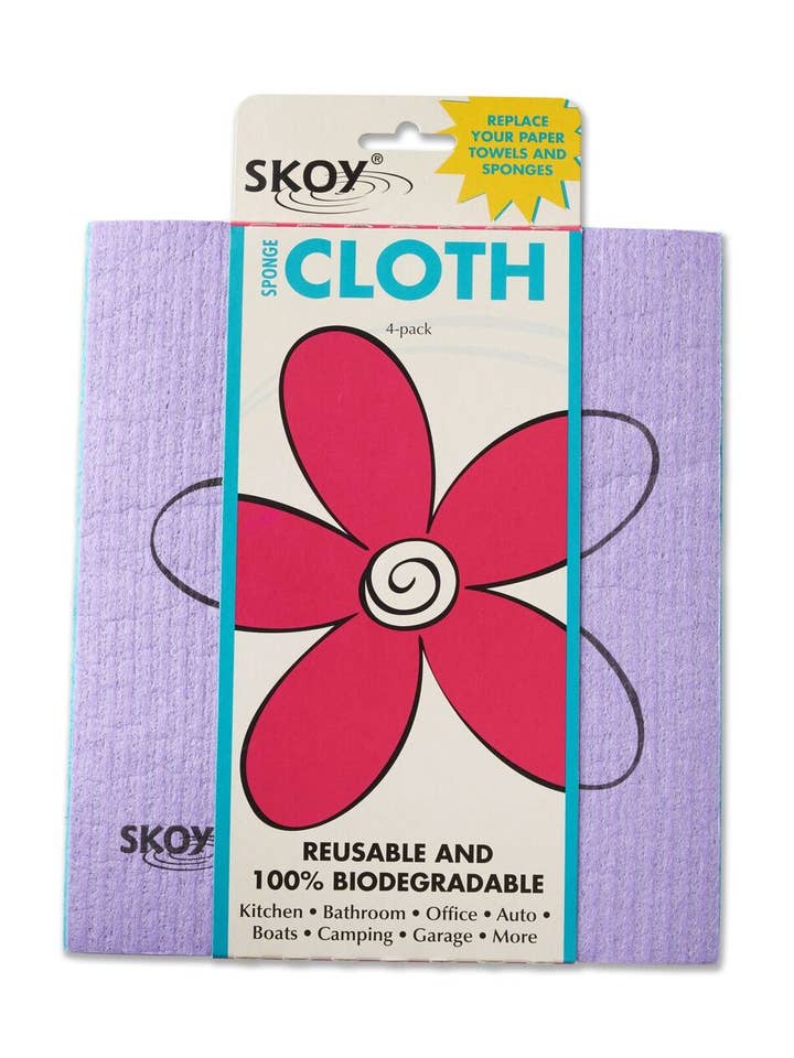 Chiffons suédois Skoy 4 pièces - couleurs assorties avec motif fleur pour la vente par Skoy Enterprises, LLC