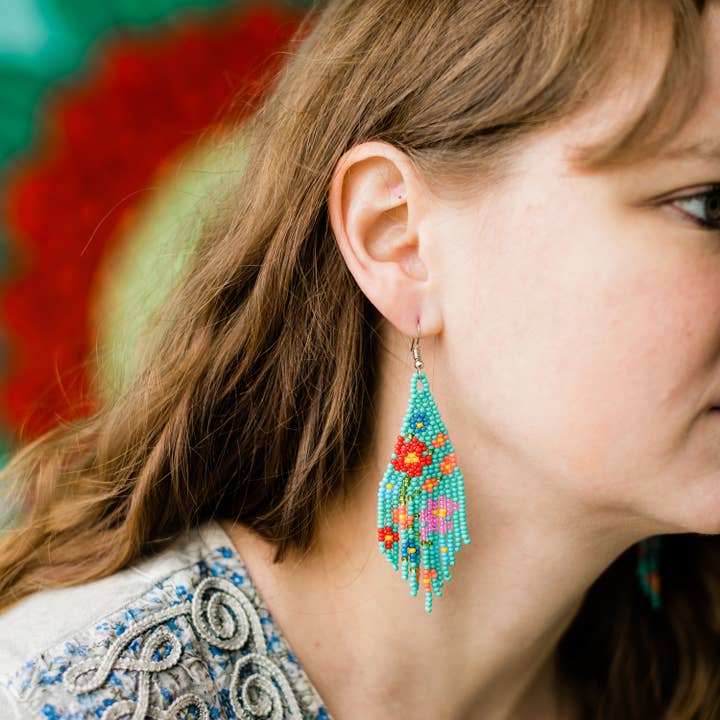Lucia's Imports - Wholesale Dangle Earrings - Flower Fringe Earrings