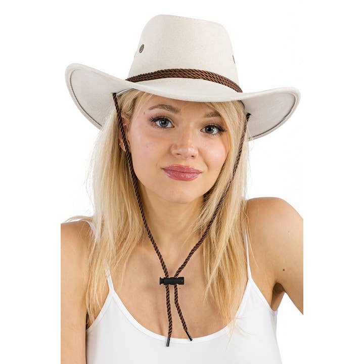 Cap Zone - Wholesale Cowboy Hat - Women's - Classic Faux Nubuck Suede Poly Fabric Western Cowboy Hat