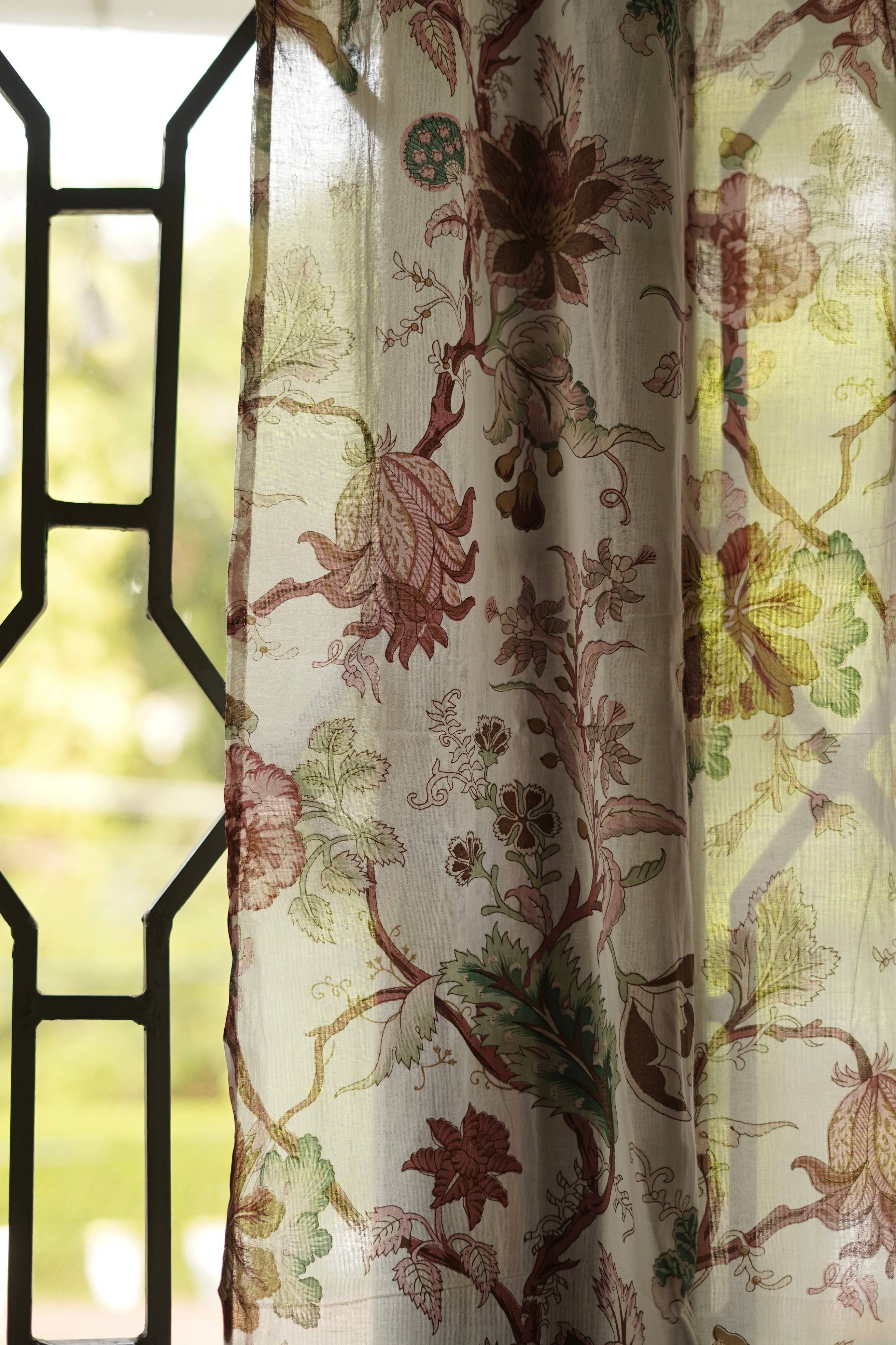 Annahmol - Wholesale Curtain - Vintage Inspired Botanical Sheer Curtains: Assorted Prints67